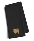 Pomeranian Black Embroidered Towel Set of 2 Decorative Bathroom Guest Hand Towel for Hand, Face, Tea, Dishcloth, 19 X 25, Black