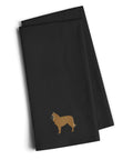 Belgian Shepherd Black Embroidered Towel Set of 2 Decorative Bathroom Guest Hand Towel for Hand, Face, Tea, Dishcloth, 19 X 25, Black