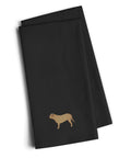 Dogue de Bordeaux Black Embroidered Towel Set of 2 Decorative Bathroom Guest Hand Towel for Hand, Face, Tea, Dishcloth, 19 X 25, Black