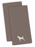Anatolian Shepherd Gray Embroidered Towel Set of 2