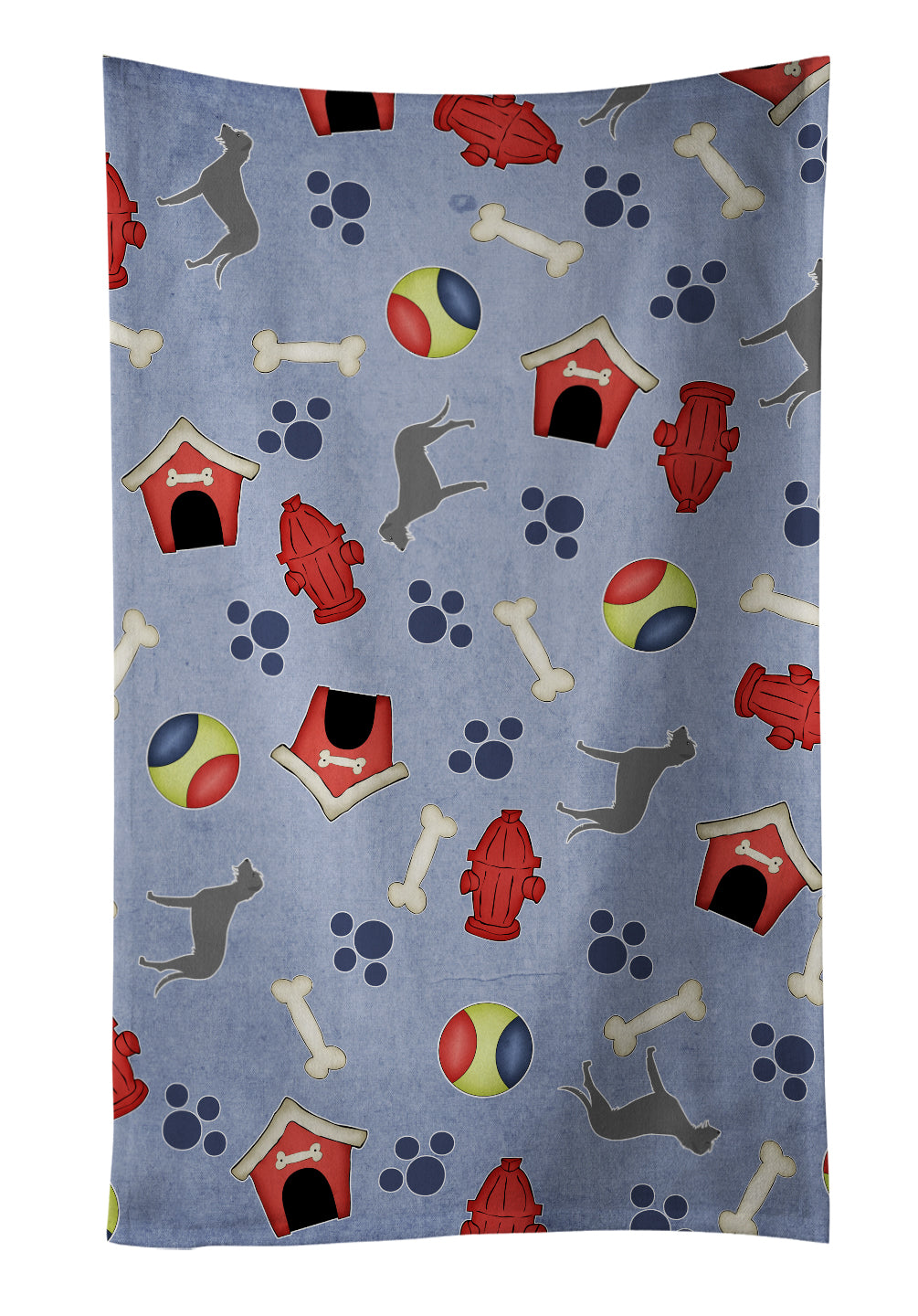 Irish Wolfhound Dog House Collection Kitchen Towel Velour Plush Front and Cotton Loop Back Machine Washable