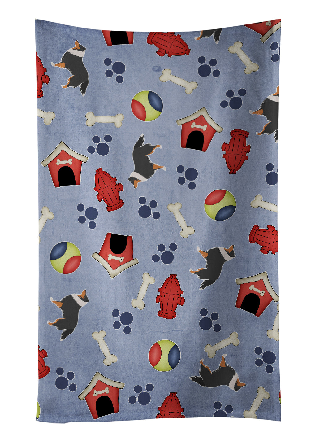 Sheltie/Shetland Sheepdog Dog House Collection Kitchen Towel Velour Plush Front and Cotton Loop Back Machine Washable