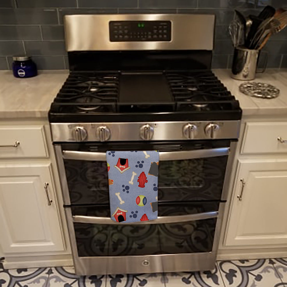 Yorkshire Terrier Yorkie Dog House Collection Kitchen Towel Velour Plush Front and Cotton Loop Back Machine Washable