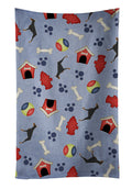 Doberman Pinscher Dog House Collection Kitchen Towel Velour Plush Front and Cotton Loop Back Machine Washable