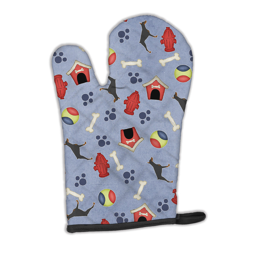 Doberman Pinscher Dog House Collection Oven Mitt Heat Resistant Thick Oven Mitt for Hot Pans and Oven, Kitchen Mitt Protect Hands, Cooking Baking Glove