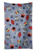 Dog House Collection Schnauzer Kitchen Towel Velour Plush Front and Cotton Loop Back Machine Washable