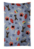Dog House Collection Min Pin Kitchen Towel Velour Plush Front and Cotton Loop Back Machine Washable