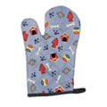 Dog House Collection Silver Gray Poodle Oven Mitt Heat Resistant Thick Oven Mitt for Hot Pans and Oven, Kitchen Mitt Protect Hands, Cooking Baking Glove