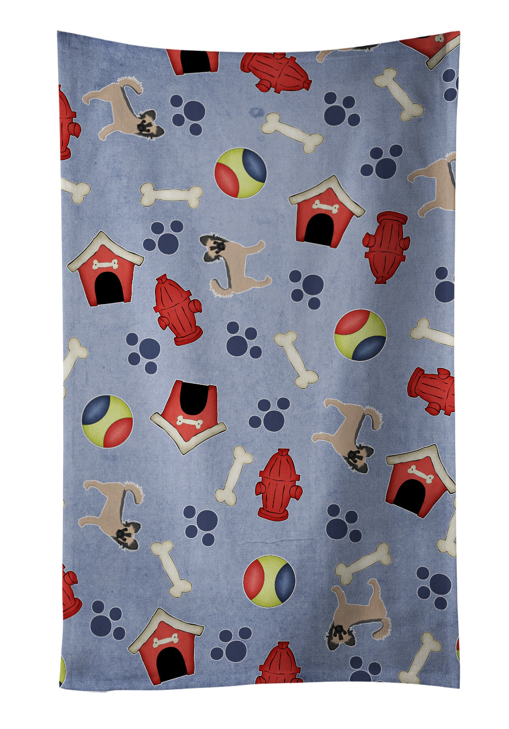 Dog House Collection Longhair Black  Tan Chihuahua Kitchen Towel Velour Plush Front and Cotton Loop Back Machine Washable