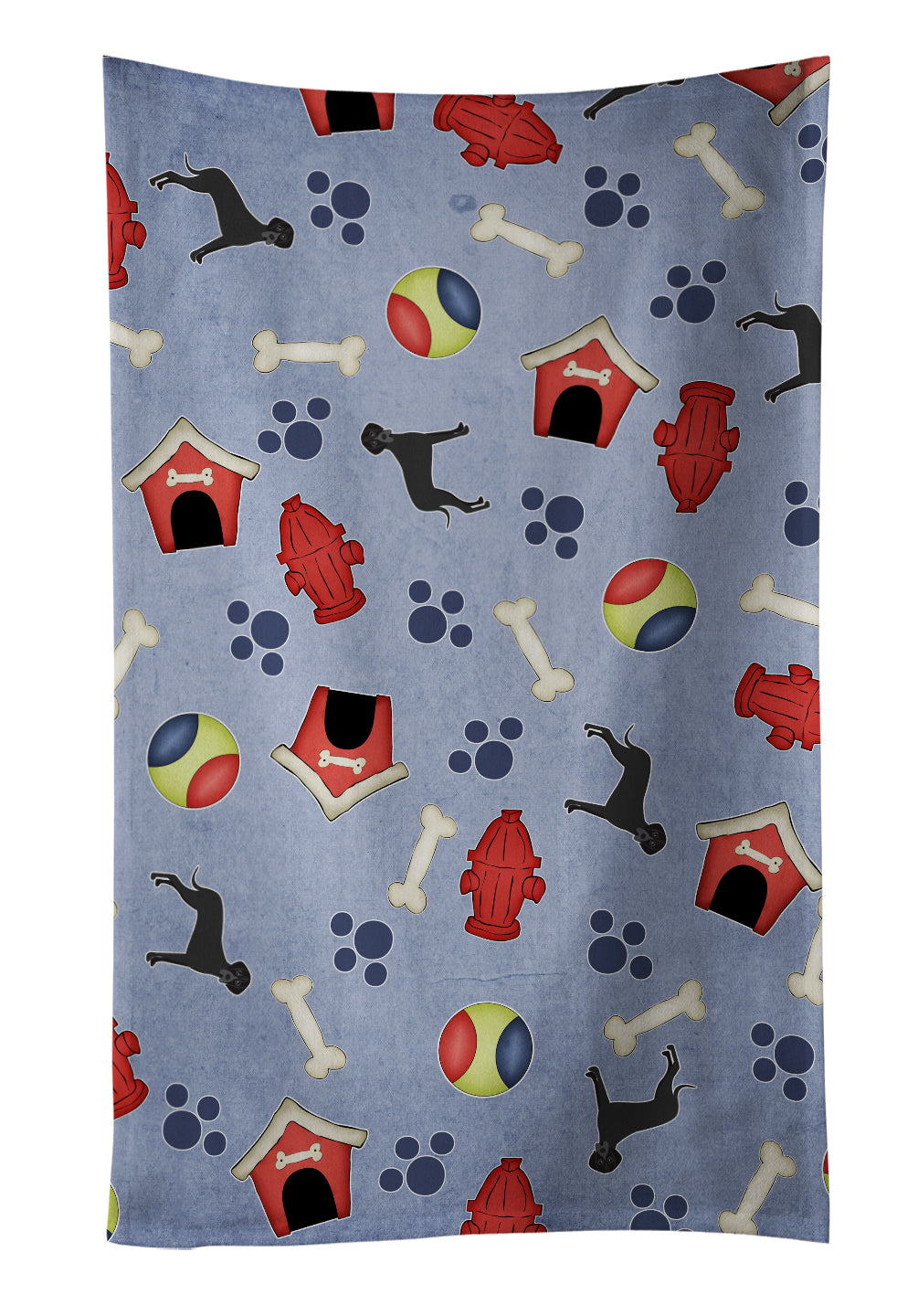 Dog House Collection Black Natural Great Dane Kitchen Towel Velour Plush Front and Cotton Loop Back Machine Washable