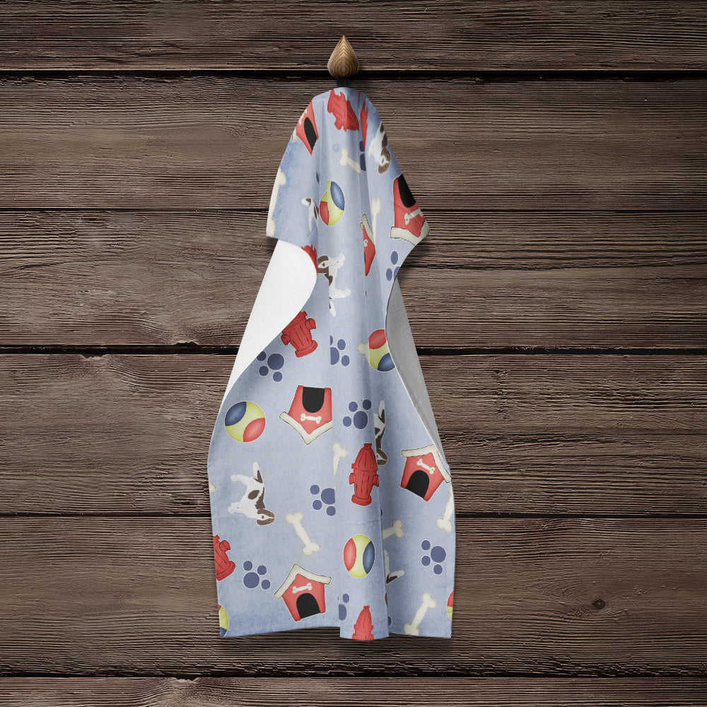 Dog House Collection Springer Spaniel Kitchen Towel Velour Plush Front and Cotton Loop Back Machine Washable