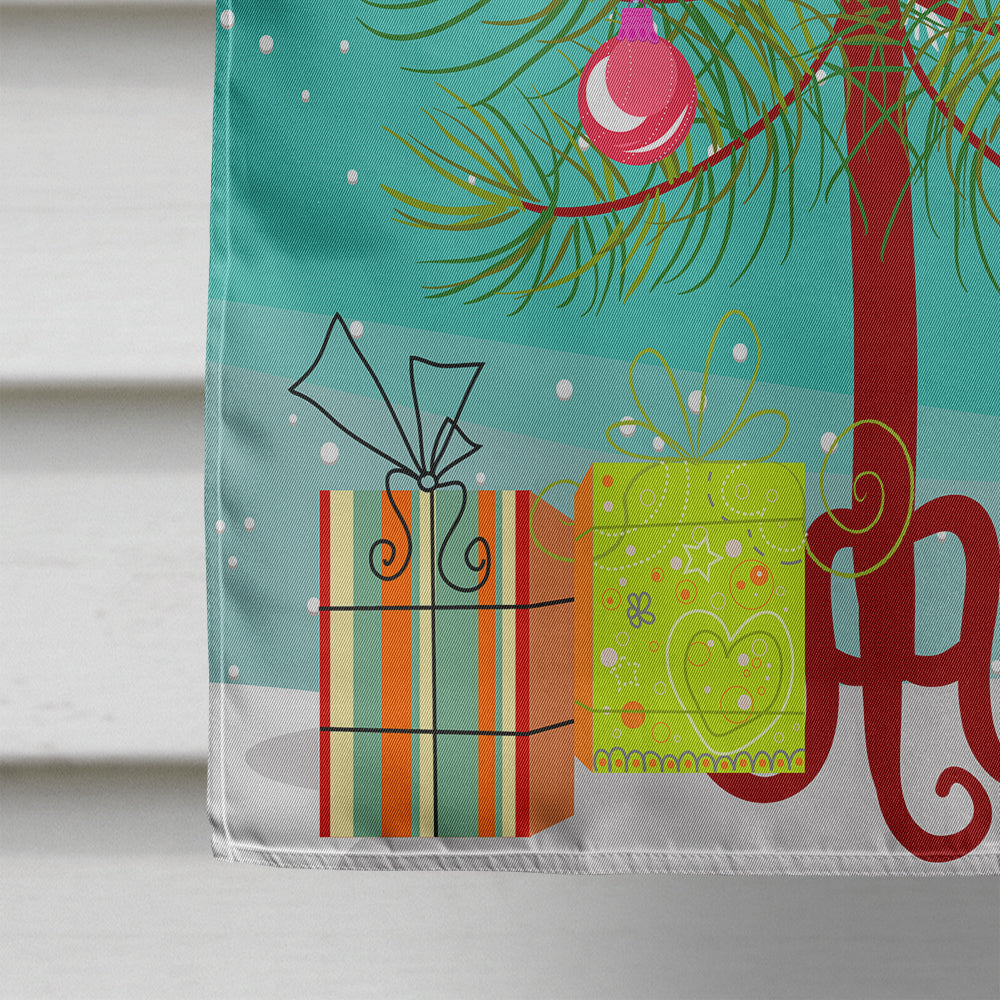 Merry Christmas Tree Bedlington Terrier Sandy House Flag 28x40 Porch Sleeve Pole Decorative Outside Yard Banner Artwork Wall Hanging, Polyester