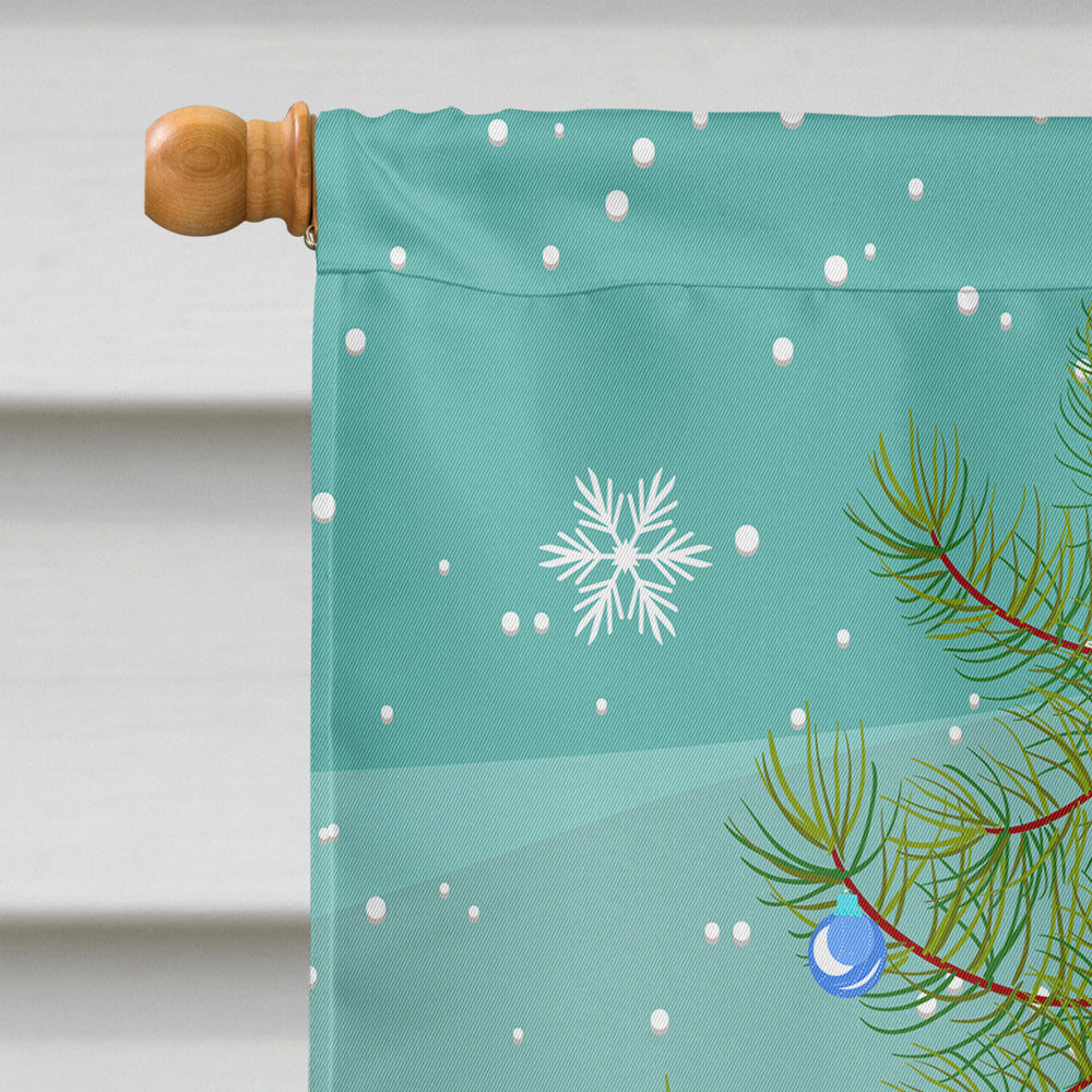 Merry Christmas Tree Cocker Spaniel Buff House Flag 28x40 Porch Sleeve Pole Decorative Outside Yard Banner Artwork Wall Hanging, Polyester