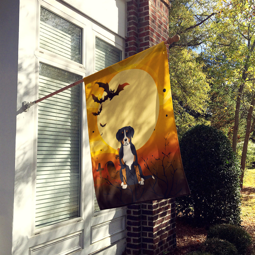 Halloween Greater Swiss Mountain Dog House Flag 28x40 Porch Sleeve Pole Decorative Outside Yard Banner Artwork Wall Hanging, Polyester
