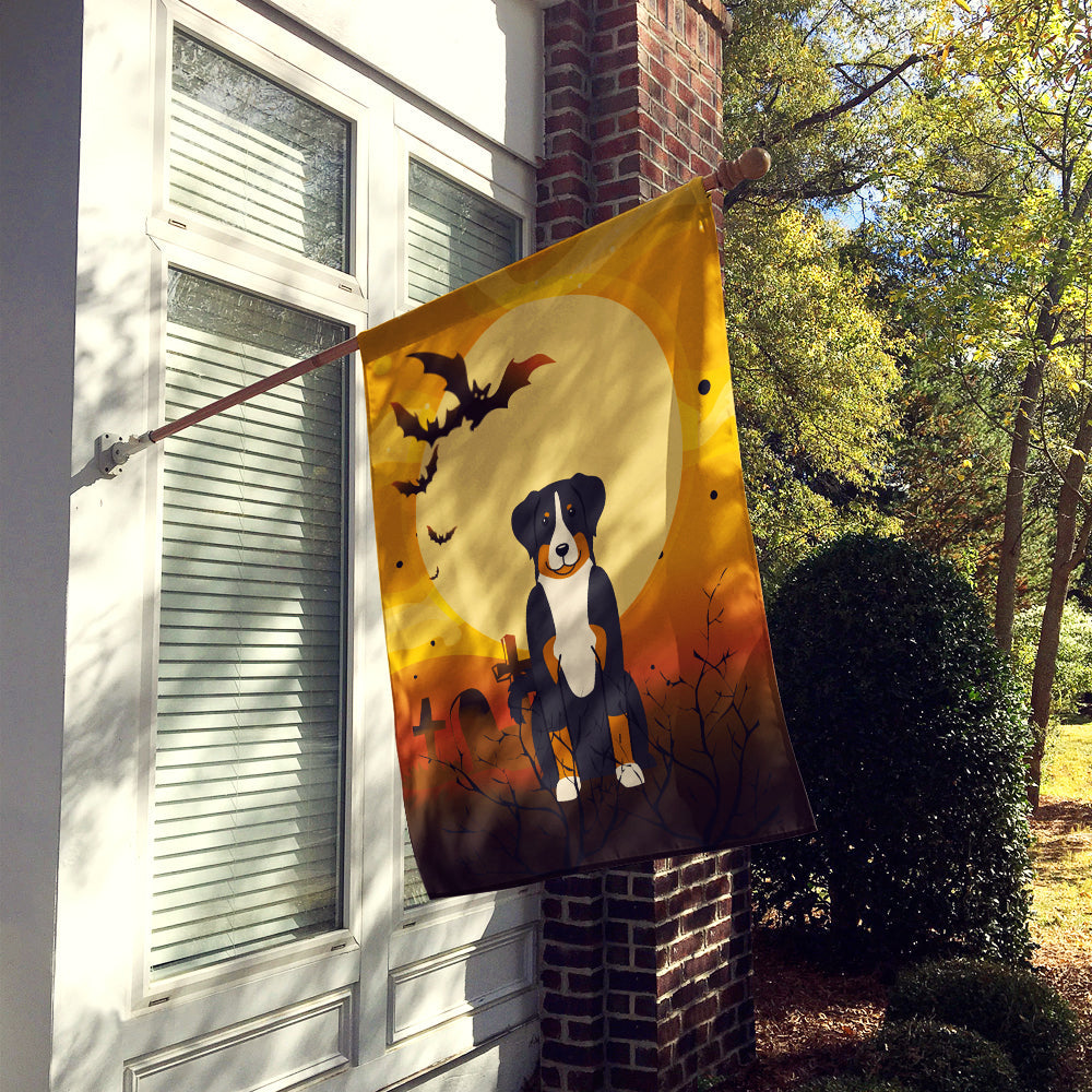 Halloween Appenzeller Sennenhund House Flag 28x40 Porch Sleeve Pole Decorative Outside Yard Banner Artwork Wall Hanging, Polyester