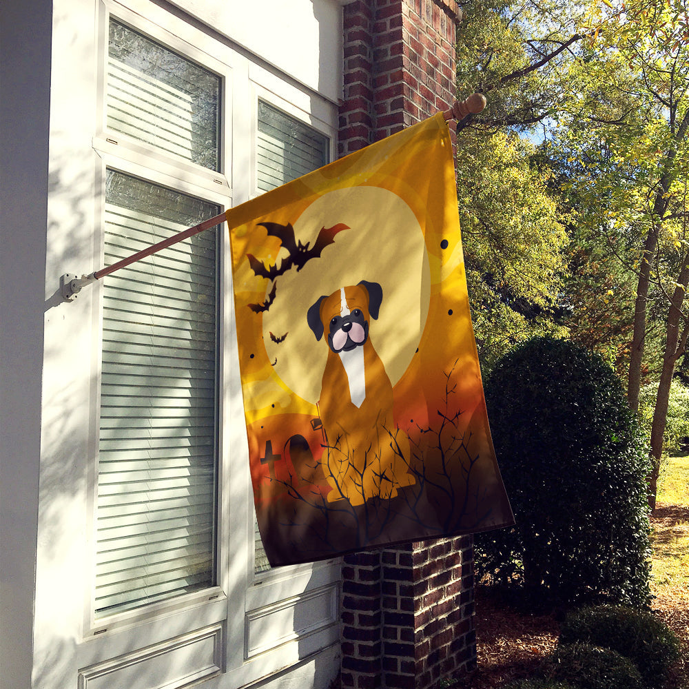 Halloween Flashy Fawn Boxer House Flag 28x40 Porch Sleeve Pole Decorative Outside Yard Banner Artwork Wall Hanging, Polyester