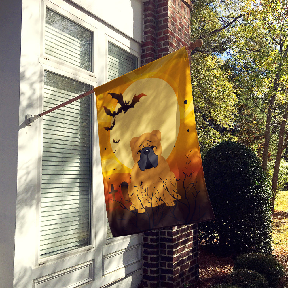 Halloween English Bulldog Red House Flag 28x40 Porch Sleeve Pole Decorative Outside Yard Banner Artwork Wall Hanging, Polyester
