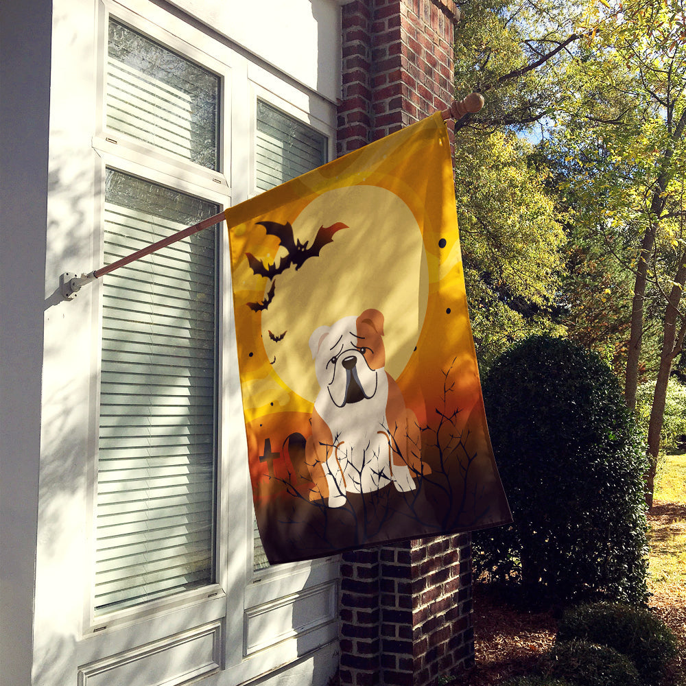 Halloween English Bulldog Fawn White House Flag 28x40 Porch Sleeve Pole Decorative Outside Yard Banner Artwork Wall Hanging, Polyester