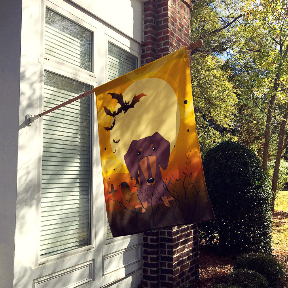 Halloween Dachshund Chocolate House Flag 28x40 Porch Sleeve Pole Decorative Outside Yard Banner Artwork Wall Hanging, Polyester