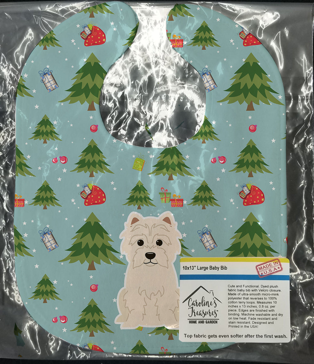 Christmas Westie Baby Bib Easy-Clean Baby Bib Baby Feeding Accessory Baby Mealtime Essential, 10 x 13, Multicolor