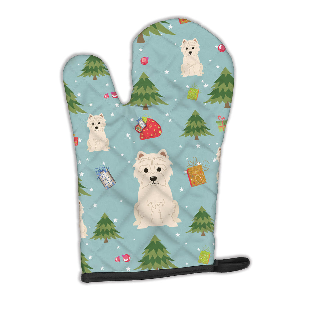 Christmas Westie Oven Mitt Heat Resistant Thick Oven Mitt for Hot Pans and Oven, Kitchen Mitt Protect Hands, Cooking Baking Glove