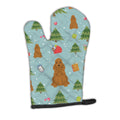 Christmas Cocker Spaniel Red Oven Mitt Heat Resistant Thick Oven Mitt for Hot Pans and Oven, Kitchen Mitt Protect Hands, Cooking Baking Glove