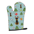 Christmas English Toy Terrier Oven Mitt Heat Resistant Thick Oven Mitt for Hot Pans and Oven, Kitchen Mitt Protect Hands, Cooking Baking Glove