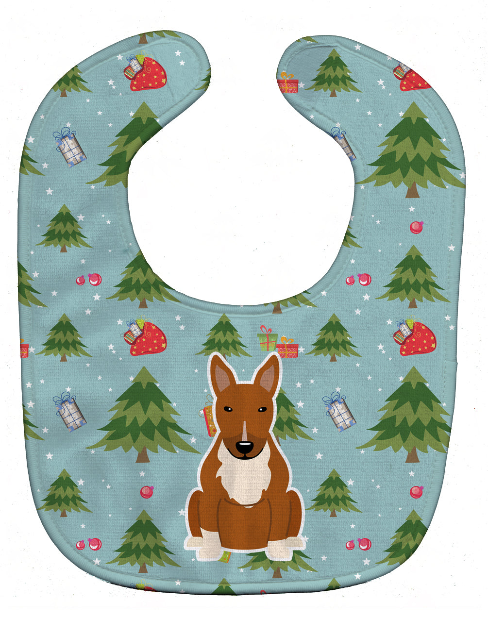 Christmas Bull Terrier Red Baby Bib Easy-Clean Baby Bib Baby Feeding Accessory Baby Mealtime Essential, 10 x 13, Multicolor