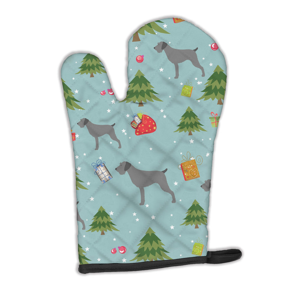 Christmas German Wirehaired Pointer Oven Mitt Heat Resistant Thick Oven Mitt for Hot Pans and Oven, Kitchen Mitt Protect Hands, Cooking Baking Glove