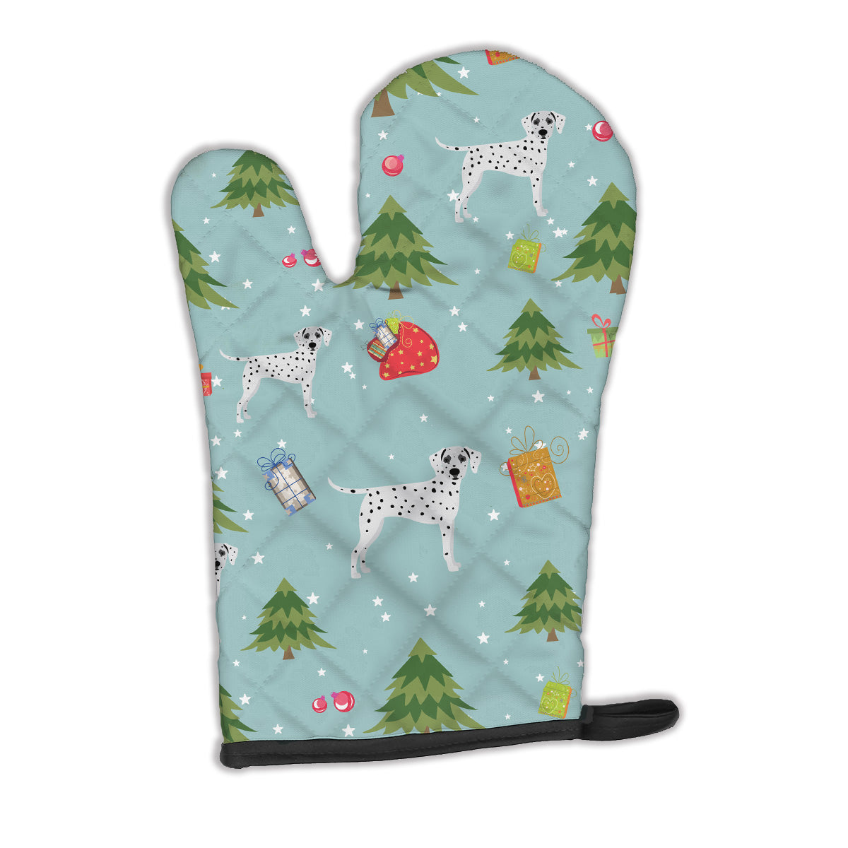 Christmas Dalmatian Oven Mitt Heat Resistant Thick Oven Mitt for Hot Pans and Oven, Kitchen Mitt Protect Hands, Cooking Baking Glove