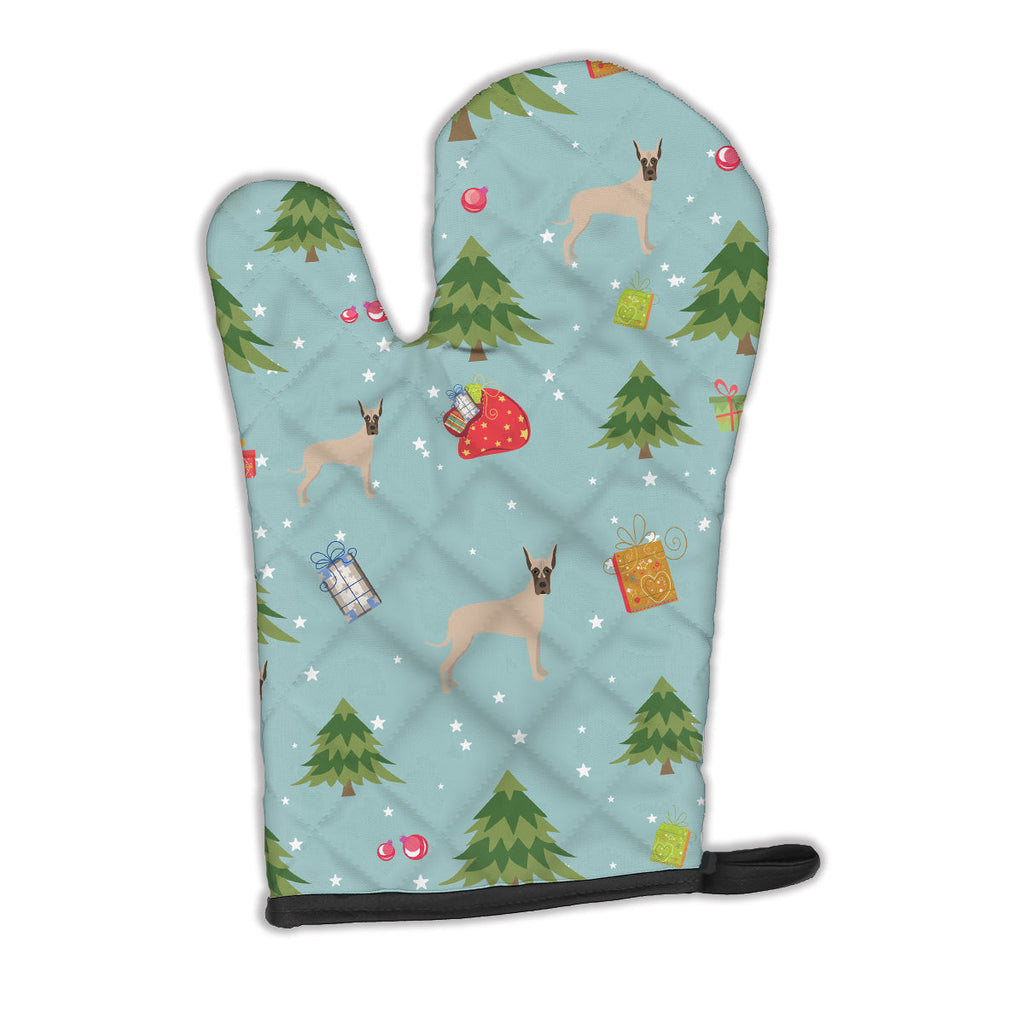 Christmas Fawn Cropped Great Dane Oven Mitt Heat Resistant Thick Oven Mitt for Hot Pans and Oven, Kitchen Mitt Protect Hands, Cooking Baking Glove