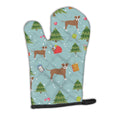 Christmas Staffordshire Bull Terrier Oven Mitt Heat Resistant Thick Oven Mitt for Hot Pans and Oven, Kitchen Mitt Protect Hands, Cooking Baking Glove