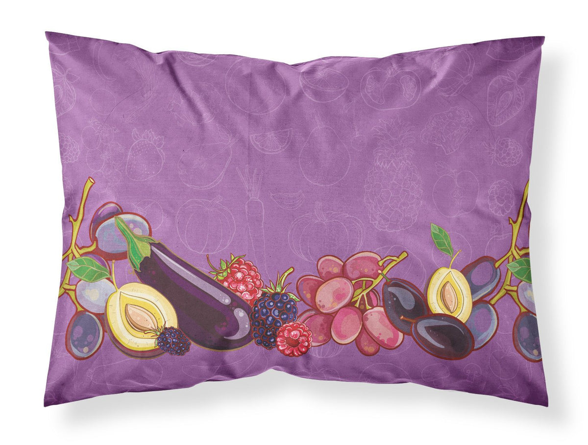 Fruits and Vegetables in Purple Standard Pillowcase Lightweight Super Soft Easy Care Decorative Artwork Pillowcase, Standard