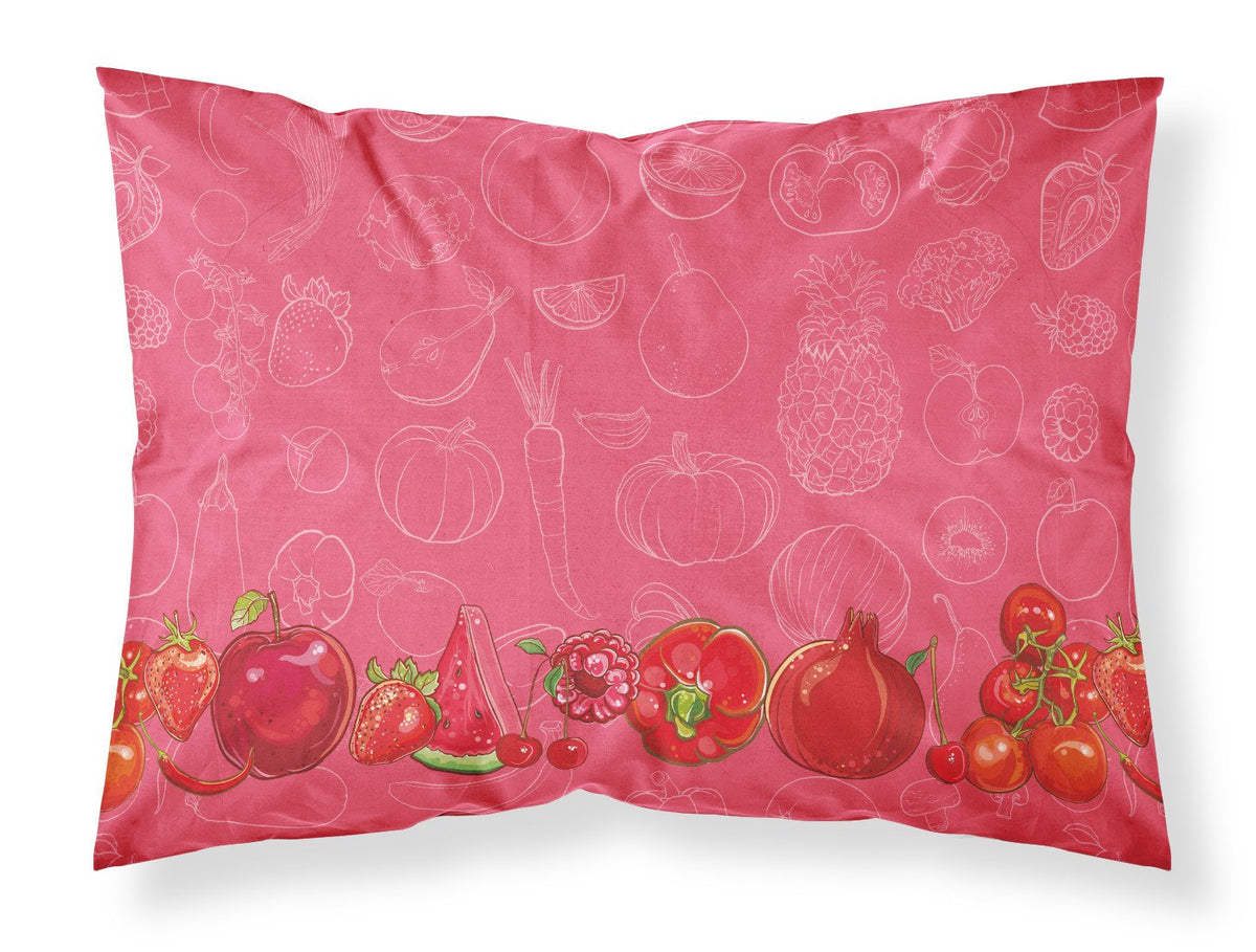 Fruits and Vegetables in Red Standard Pillowcase Lightweight Super Soft Easy Care Decorative Artwork Pillowcase, Standard