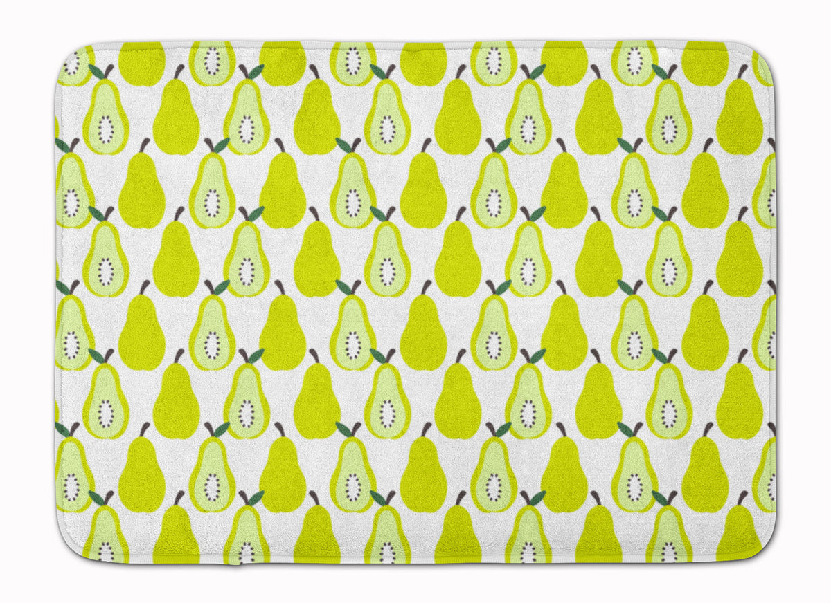 Pears on White Memory Foam Kitchen Mat Machine Washable Anti-Fatigue Cushion Comfort Bath or Kitchen Rug