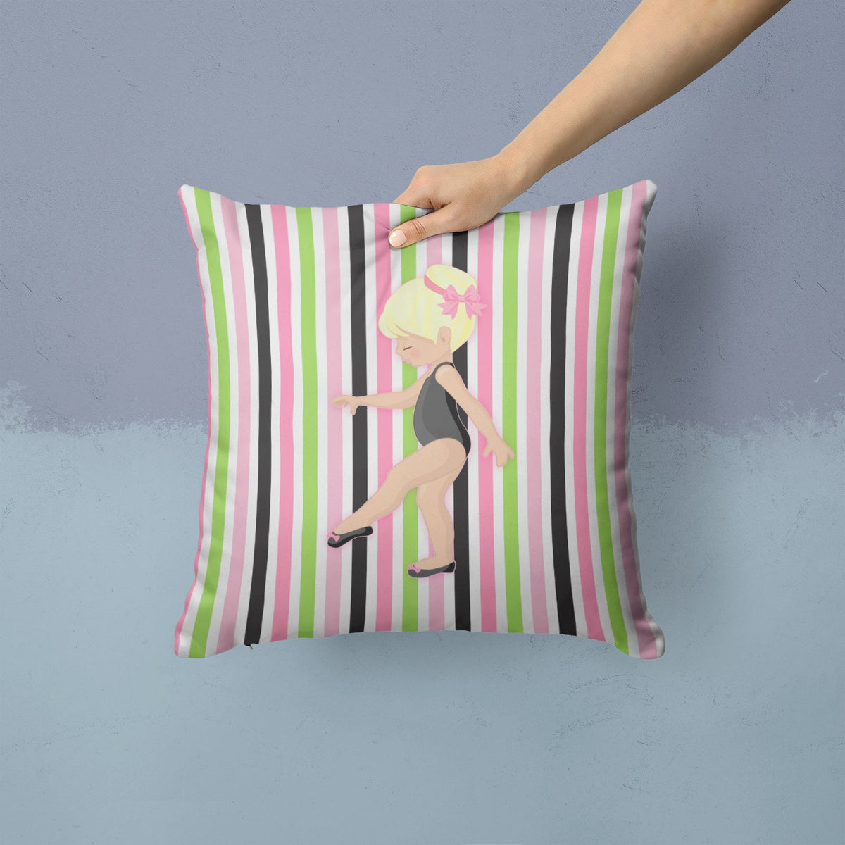 Ballerina Blonde Point Decorative Throw Pillow 14x14 Indoor Outdoor Accent Cushion, Fabric Cover with Insert for Sofa, Bed, Porch & Living Room