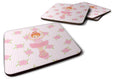 Ballerina Red Front Pose Foam Coasters Set of 4 Cup Coasters for Indoor Outdoor, Tabletop Protection, Anti Slip, Mouse pad Material