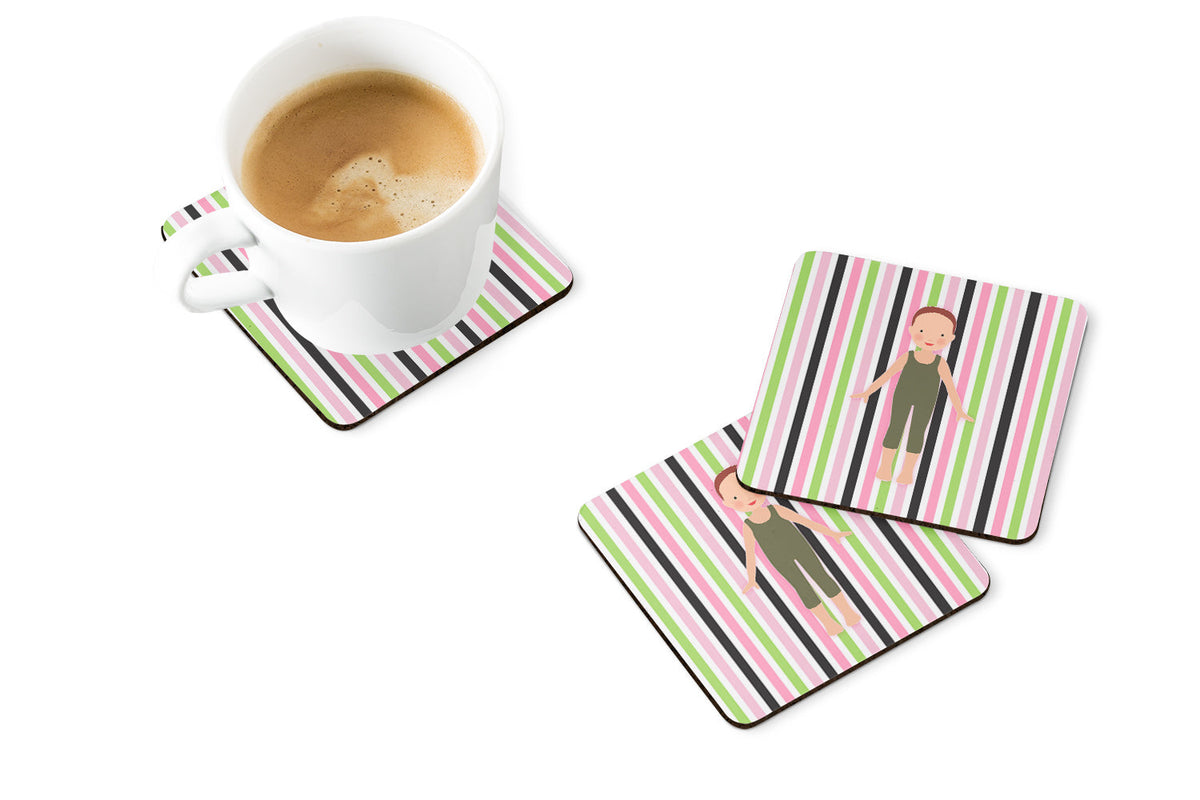 Dancer Bikatard Flexed Hands Foam Coasters Set of 4 Cup Coasters for Indoor Outdoor, Tabletop Protection, Anti Slip, Mouse pad Material