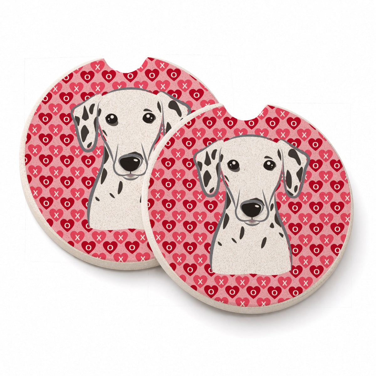 Dalmatian Set of 2 Cup Holder Car Coasters Absorbent Round Sandstone Coasters Gifts for Men or Women, 2.5, Multicolor