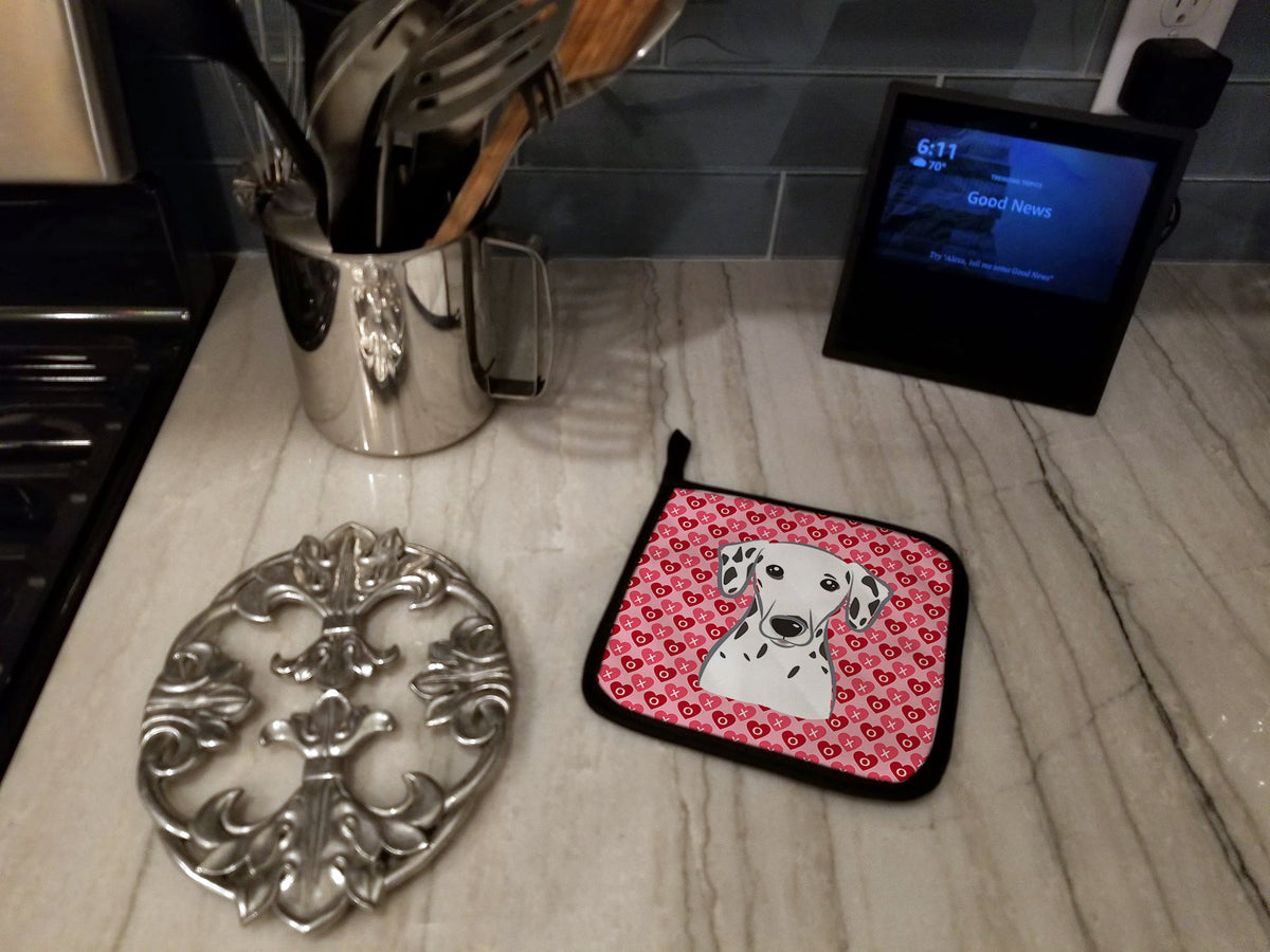 Dalmatian Pot Holder Set of 2 Heat Resistant Quilted Hot Pads 7.5 x 7.5 Inch, Insulated Kitchen Trivets for Cooking & Baking