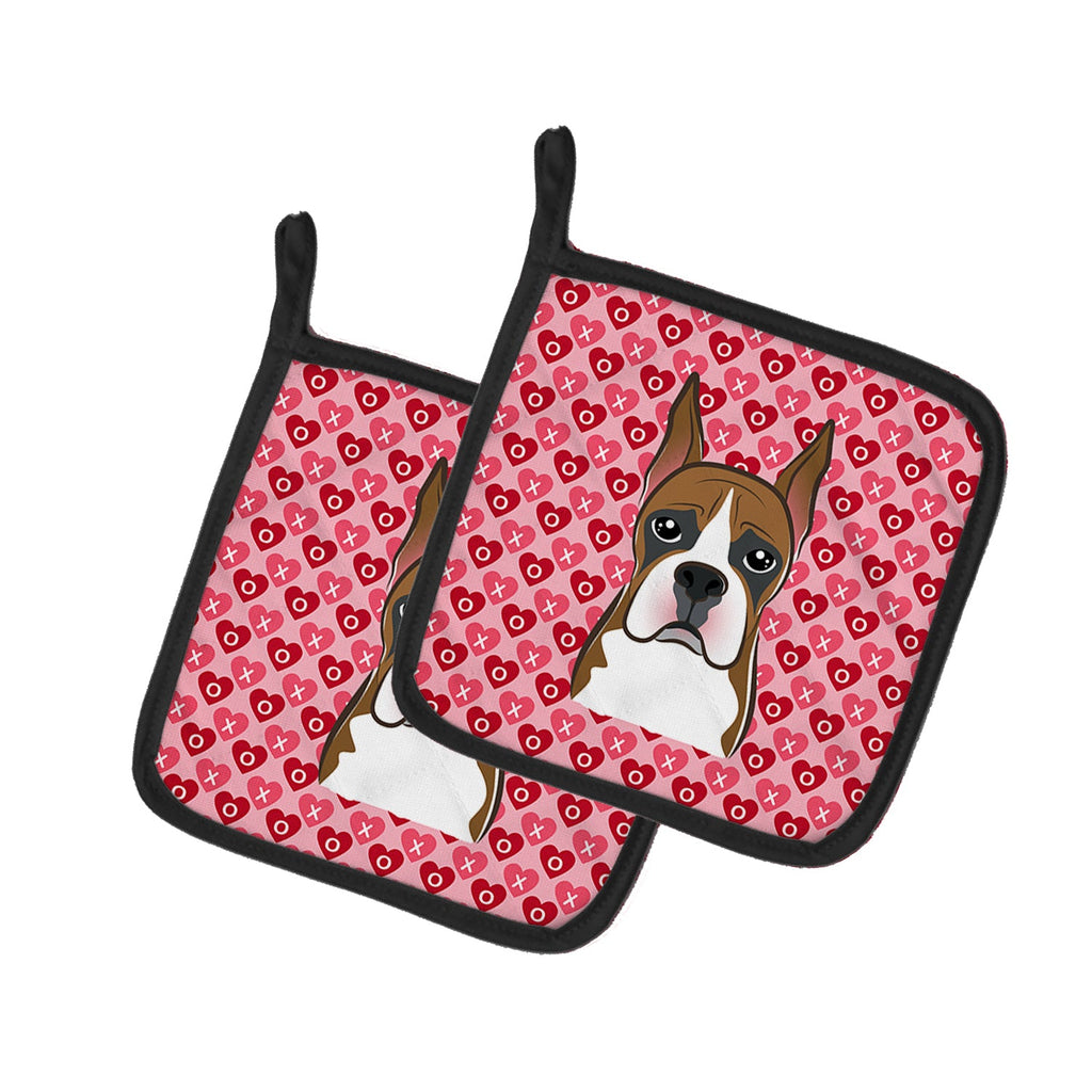 Boxer Pot Holder Set of 2 Heat Resistant Quilted Hot Pads 7.5 x 7.5 Inch, Insulated Kitchen Trivets for Cooking & Baking