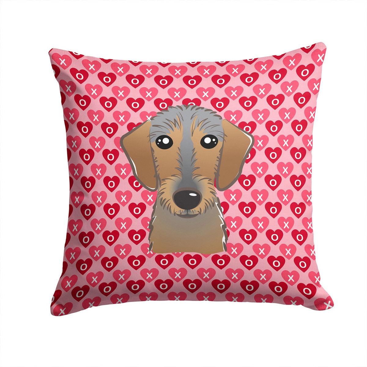 Wirehaired Dachshund Decorative Throw Pillow 14x14 Indoor Outdoor Accent Cushion, Fabric Cover with Insert for Sofa, Bed, Porch & Living Room