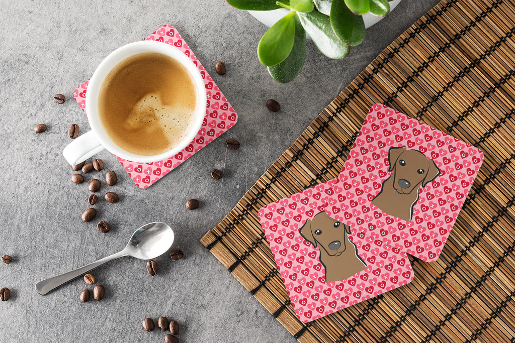 Chocolate Labrador Foam Coasters Set of 4 Cup Coasters for Indoor Outdoor, Tabletop Protection, Anti Slip, Mouse pad Material