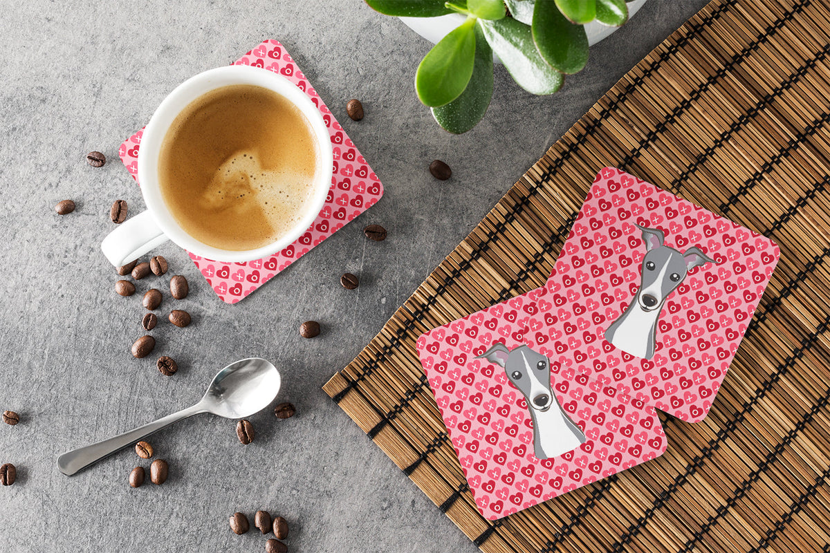 Italian Greyhound Foam Coasters Set of 4 Cup Coasters for Indoor Outdoor, Tabletop Protection, Anti Slip, Mouse pad Material