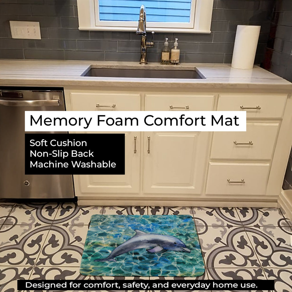 Dolphin Memory Foam Kitchen Mat Machine Washable Anti-Fatigue Cushion Comfort Bath or Kitchen Rug