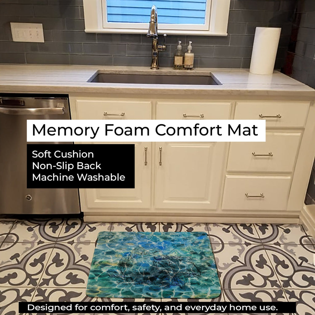 Hermit Crab Under water Memory Foam Kitchen Mat Machine Washable Anti-Fatigue Cushion Comfort Bath or Kitchen Rug