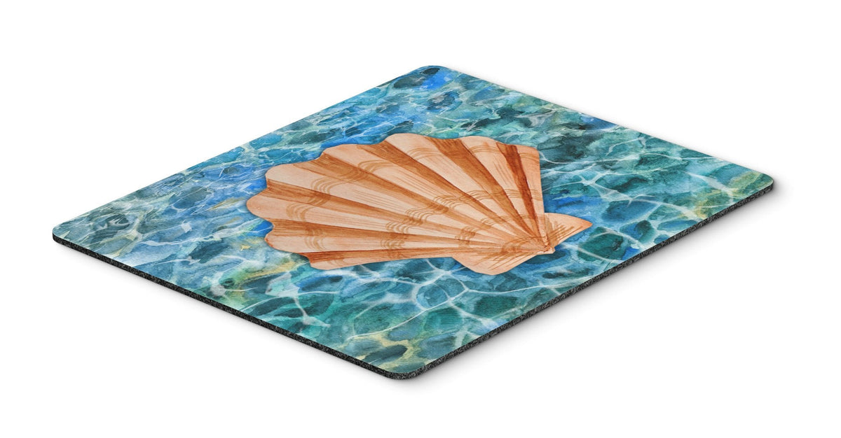 Scallop Shell and Water Mouse Pad, Heat Resistant Trivet Hot Pad , Non Slip Rubber Desk Mat, Kitchen Counter Protector, Home Office Decor Gift