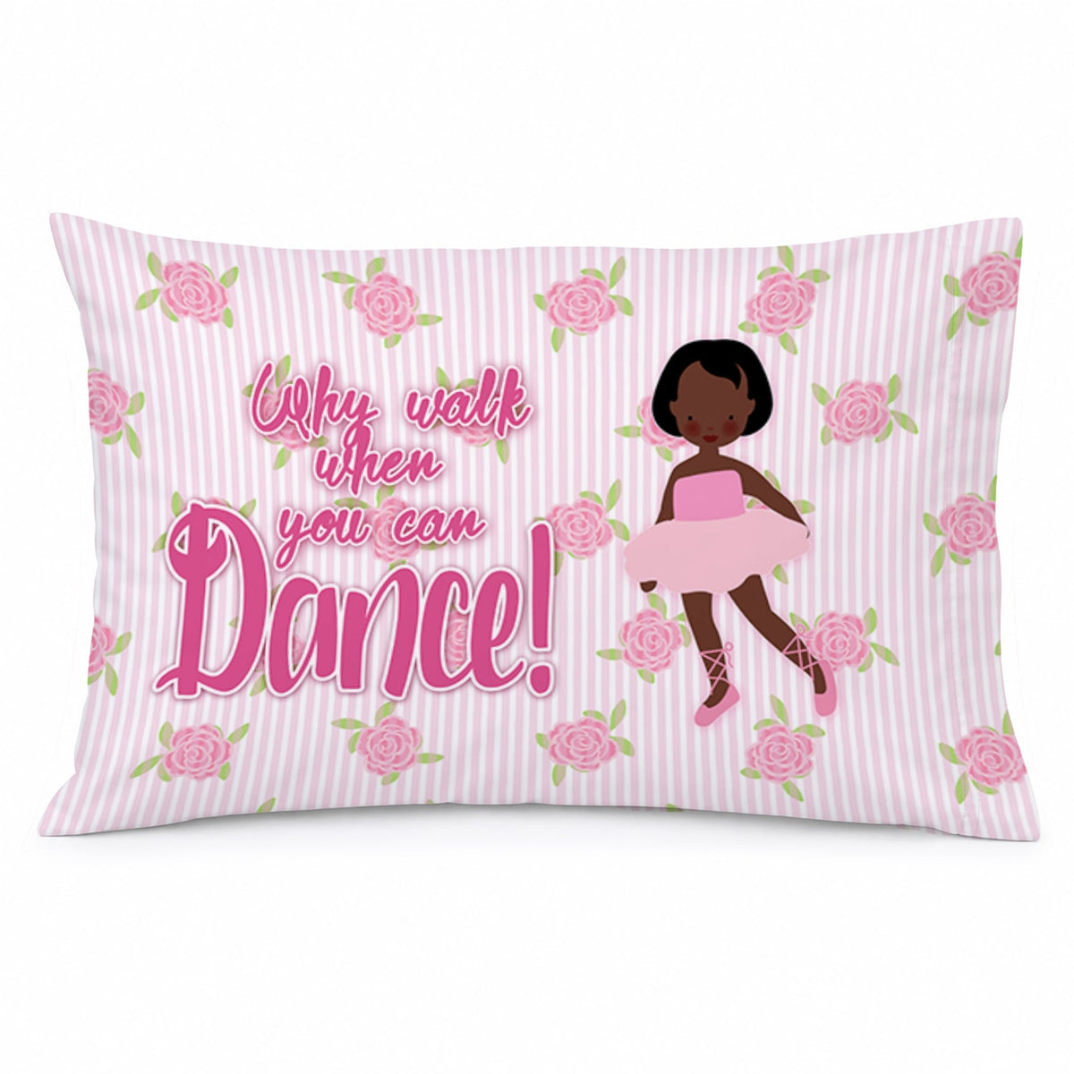 Ballet African American Short Hair Standard Pillowcase Lightweight Super Soft Easy Care Decorative Artwork Pillowcase, Standard
