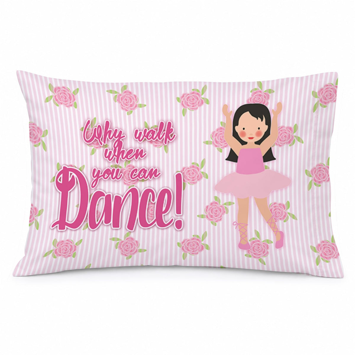 Ballet Long Dark Hair Standard Pillowcase Lightweight Super Soft Easy Care Decorative Artwork Pillowcase, Standard