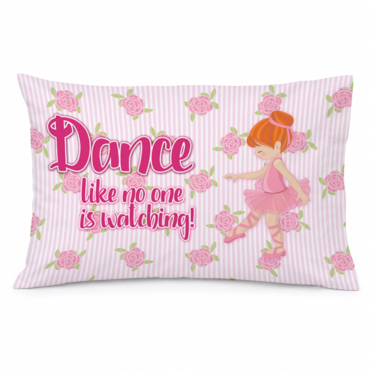 Ballet Dance Red Hair Standard Pillowcase Lightweight Super Soft Easy Care Decorative Artwork Pillowcase, Standard